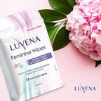 Luvena Feminine Wipes - Soft Wet Wipes for Women - Refresh & Resist Odor - Gynecologist Tested - Travel Friendly Cleansing Cloth