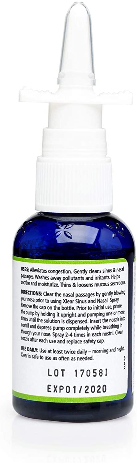 Xlear Nasal Spray, Natural Saline Nasal Spray with Xylitol, Nose Moisturizer for Kids and Adults, 1.5 fl oz (Pack of 3)