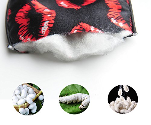 NMM Global 100% Natural Silk Sleep Eye Mask Kids, Cute Night Sleeping Mask with Adjustable Elastic Strap for Girls Boys Child (B