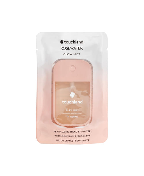 Touchland Glow Mist Revitalizing Hand Sanitizer Spray, Rosewater scented, 500-Sprays each, 1FL OZ