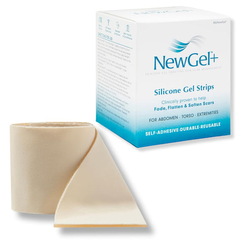 NewGel+ Advanced Silicone Professional Scar Treatment Tape for Abdomen and Extremity, Post Surgery, C-Section, Injury, Keloids, 
