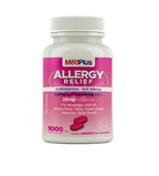 MedPlus Allergy Relief Medicine, 25 mg, 1000 Tablets | Diphenhydramine Hcl | Antihistamine | Relief for Indoor & Outdoor Allergi