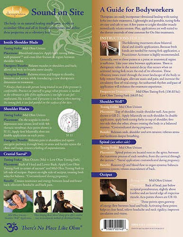 Ohm Therapeutics Massage Therapy Chart - A Guide for Bodywork Practitioners and Sound Therapy demonstrating Ohm Tuning Fork Appl