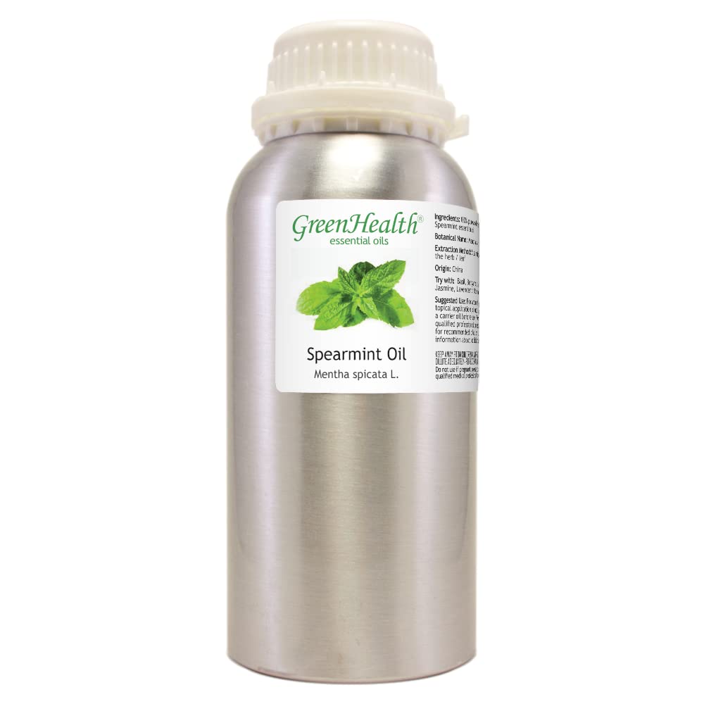 16 fl oz - Spearmint Essential Oil (100% Pure & Uncut), Aluminum Bottle - GreenHealth