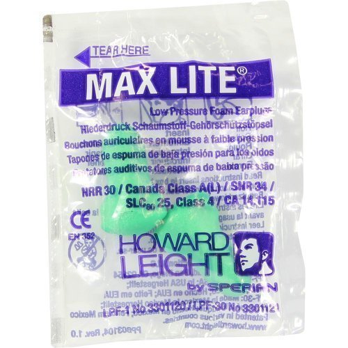 25 Pairs Howard Leight LPF-1 Max Lite, Uncorded Ear Plugs in Polybag NRR 30 - Individually packed in Pairs in sealed plastic bag