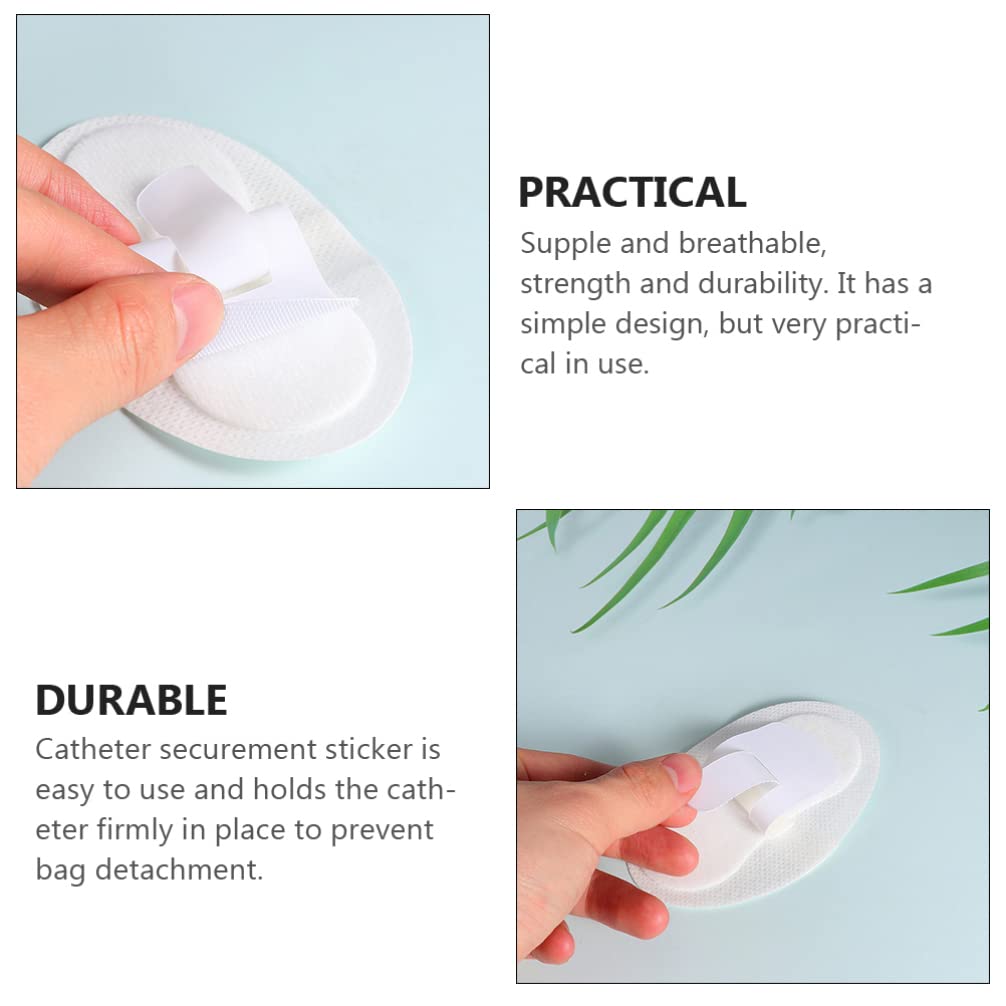 EXCEART 20Pcs Catheter Stabilization Device Legband Holder Sticker Catheter Tube Holder Perspiration Holes Legband Holder Urine