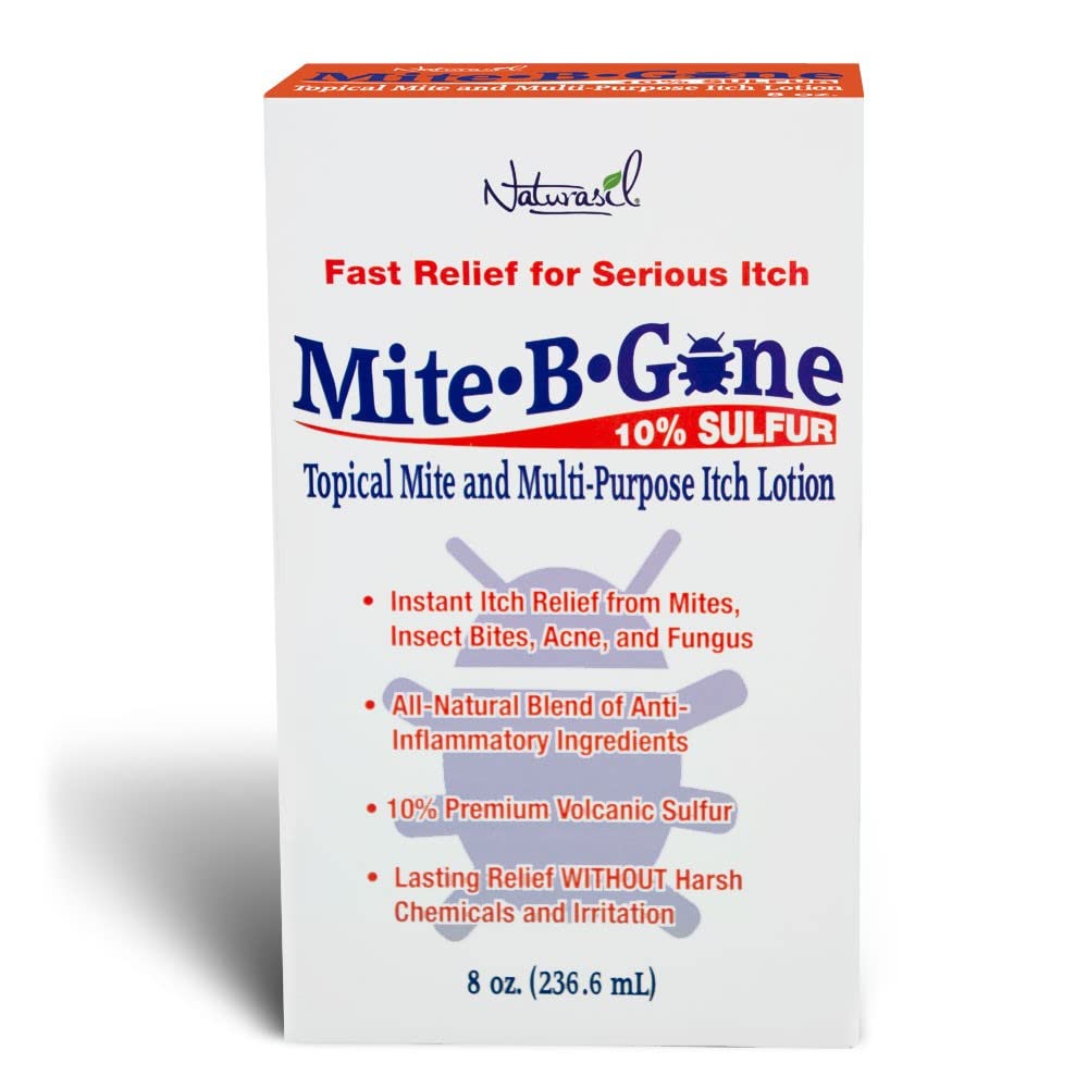Mosquito Bite Itch Relief by Mite-B-Gone - Natural Sulfur Lotion to Stop Insect Bite Itching, Skin Redness, Discomfort & Irritat