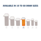 Ezy Dose Pill Box and Medicine, Vitamin Container & Vial, 20 Dram Storage, Child-Resistant Cap, Case of 145