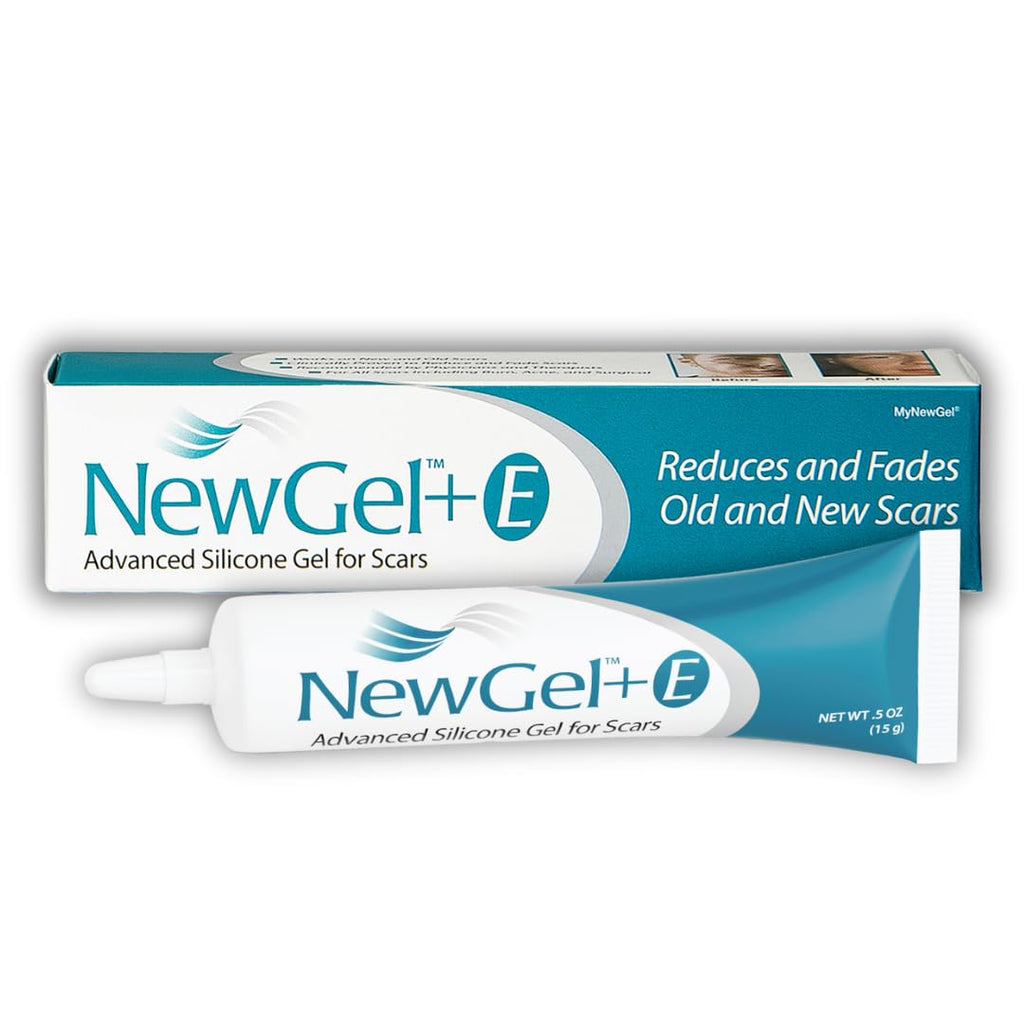 NewGel+E Advanced Silicone Scar Treatment Gel for Old and New Scars w Vitamin E, for Surgery, Injury, Keloids, Burns, and Facial