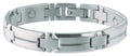 Sabona Mens Stainless Steel Magnetic Bracelet, Sport Magnetic Bracelet, Silver, Large/X large, 8.0   