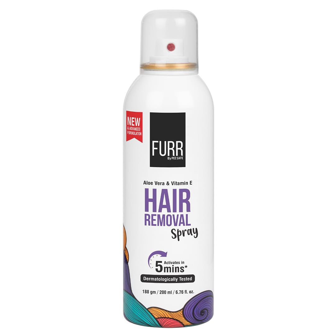 Furr Hair Removal Spray 200Ml With Aloe Vera Extract And Vitamin E For Soft Skin | Painless Hair Removal In Just 5 Min | Chest, 