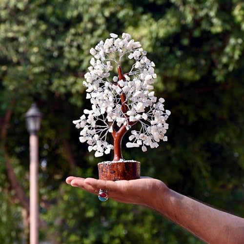 Rainbow Moonstone Crystal Trees for Home Decor, Office Desk Decoration, Chakra Healing Crystals and Stone for Positive Energy, M
