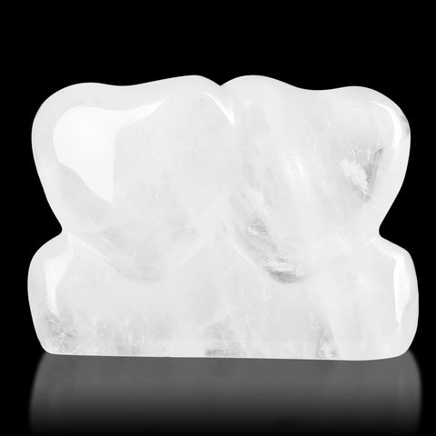 ZHIYUXI 1.8'' Clear Quartz Crystal Double Heart Stone Healing Crystal Heart Shaped Rock for Desk Decor Healing Crystals Polished