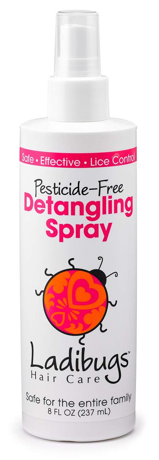 Ladibugs Detangler Spray 8oz | Best Kids Hair Detangling | Leave-in Conditioner & Head Lice Deterrent | Natural, Sulfate-Free, M