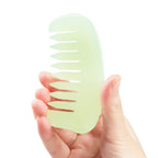 LEOSENSE Gua Sha Comb, Natural Jade Guasha Stone, Head Scalp Caring Massage Comb, Full Body Gua Sha Scraping Massage Tool, Jade 
