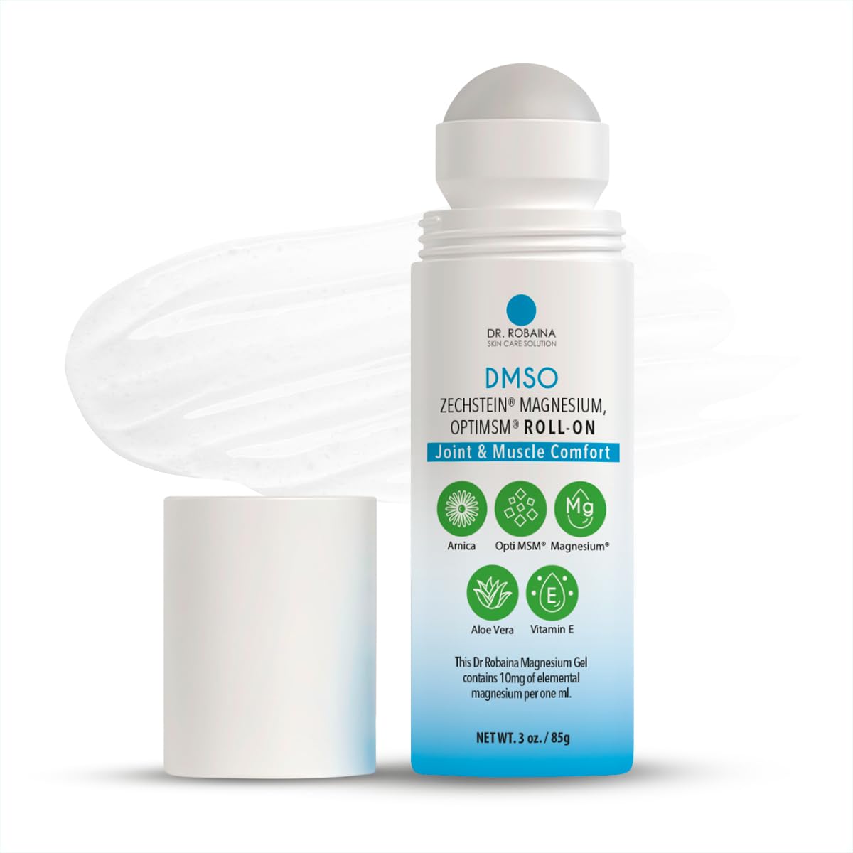 Dr. Robaina DMSO Roll-On - Quick-Absorbing Skin Care with Arnica, Magnesium, Aloe Vera, and Vitamin E | Non-Greasy Formula for M