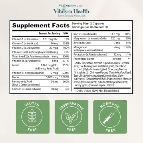 Vitalyra Biotin & B-Complex Hair Vitamins - Hair, Skin & Nails Supplement