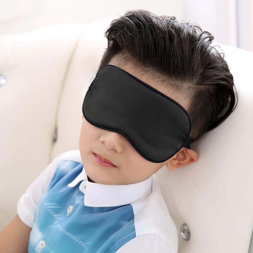 NMM Global 100% Natural Silk Sleep Eye Mask Kids, Cute Night Sleeping Mask with Adjustable Elastic Strap for Girls Boys Child (B