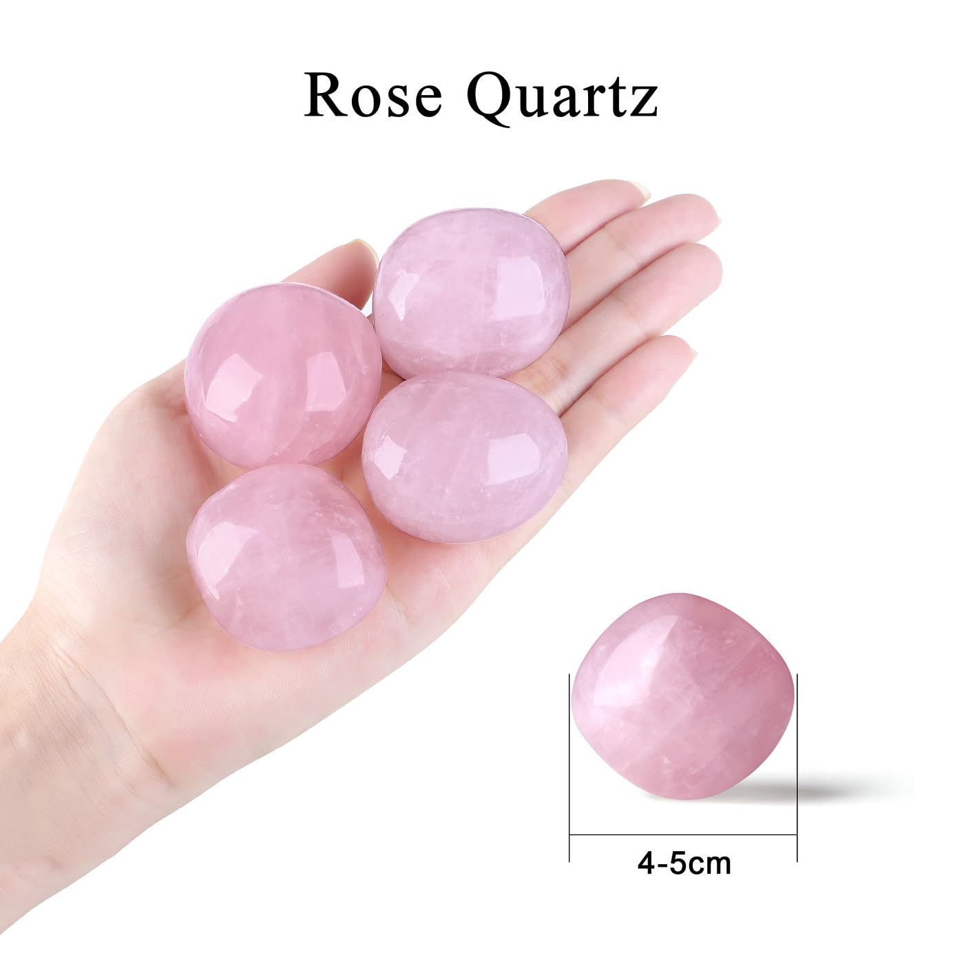 MAIBAOTA 1.6-2.0'' Rose Quartz Crystals Large Reiki Healing Crystals Natural Tumbled Pink Polished Stones for Energy Witchcraft