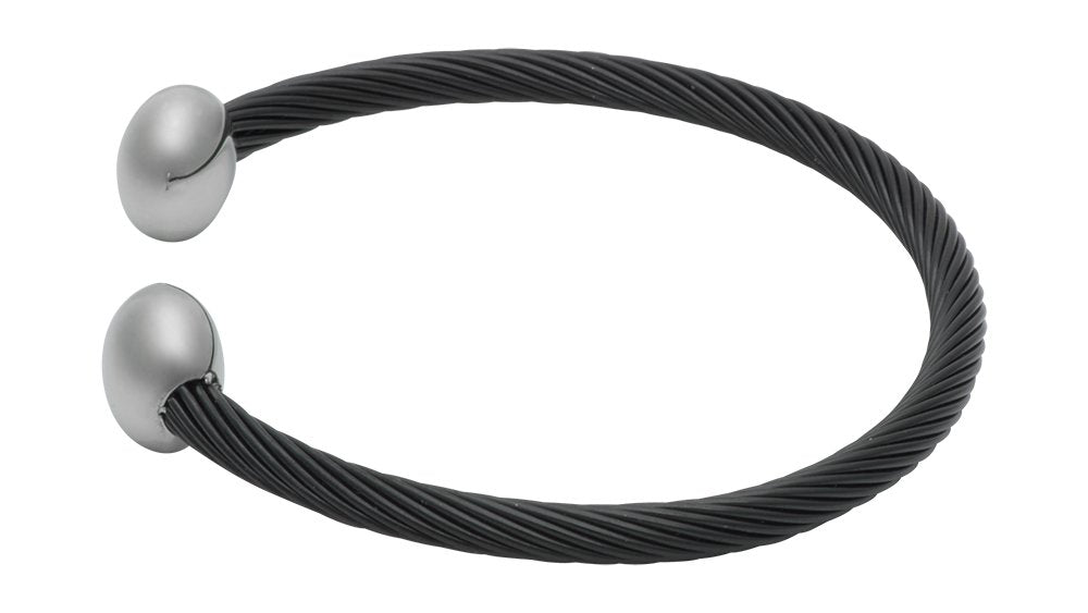 QRAY Black and White Deluxe Stainless Steel Golf Athletic Bracelet (Small: 6~7)