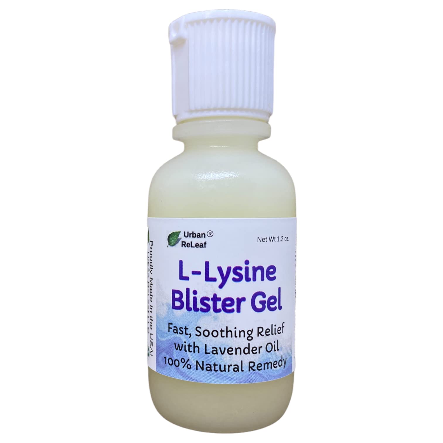 Urban ReLeaf L-Lysine Blister Soothing Gel ! & Lavender Oil. Fast Relief, Spots, Rash, Red Bumps, Raw, Chapped Skin. Calm Delica