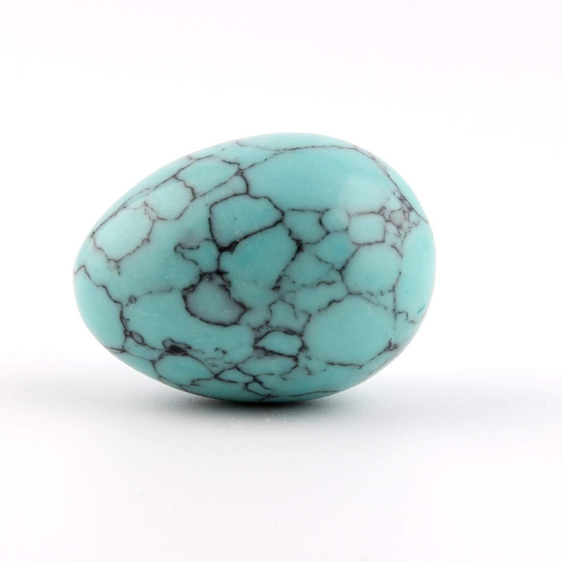 Turquoise 40x30mm Eggs with Wood Stand Stone Carved Natural Gemstone Bell Chakra Healing Crystal Reiki Crafts