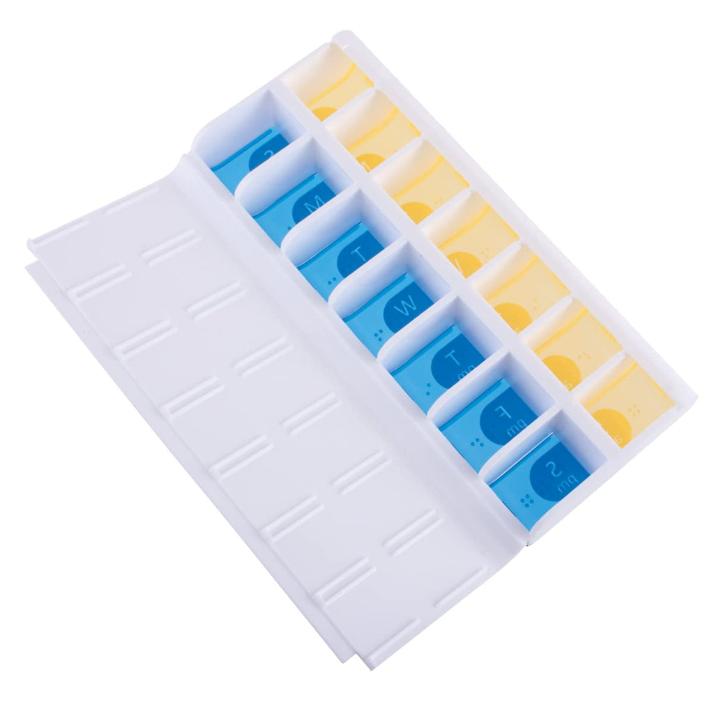 EZY DOSE Weekly (7-Day) Pill Case, Medicine Planner, Vitamin Organizer Box, Daily Planner, 2 Times a Day, AM PM, Large Compartme