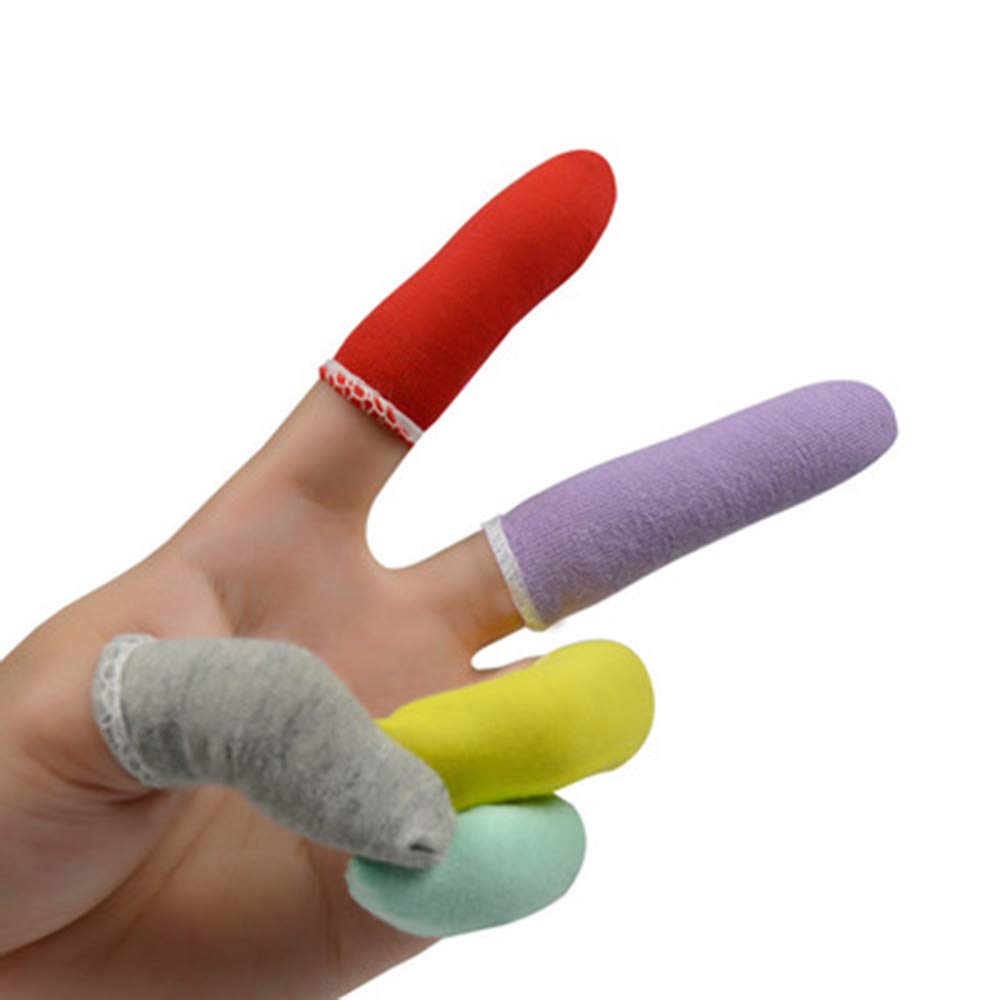 100 Pcs Finger Cots Cotton Material with Elasticity Finger Guards Hand Toe Thumb Fingertips Sleeves Protector by EORTA, Comforta