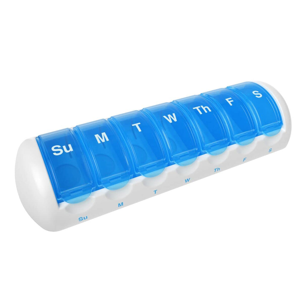 EZY DOSE Weekly (7-Day) Travel Pill Case, Medicine Planner, Vitamin Organizer Box, Convenient and Easy to Use, Removable Daily C