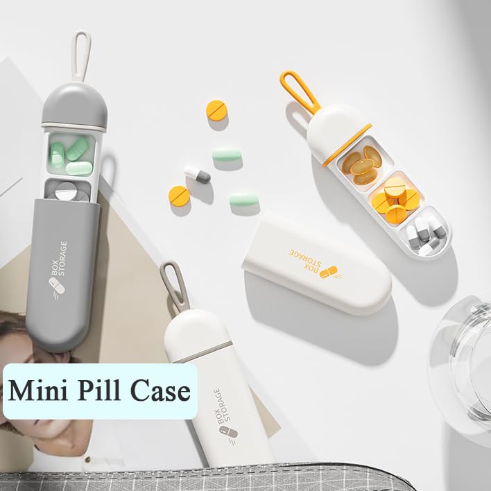 Wopanxye Cute Pill Organizer, Small Size Pill Case, Compact Portable Daily Medicine Box for Vitamins, Medications, Fish Oils, Su