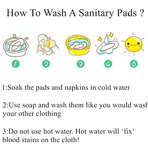 Reusable Waterproof Bamboo Charcoal Menstrual Pads Sets-Panty Liner Regular Flow Heavy Flow (pinjie, s)