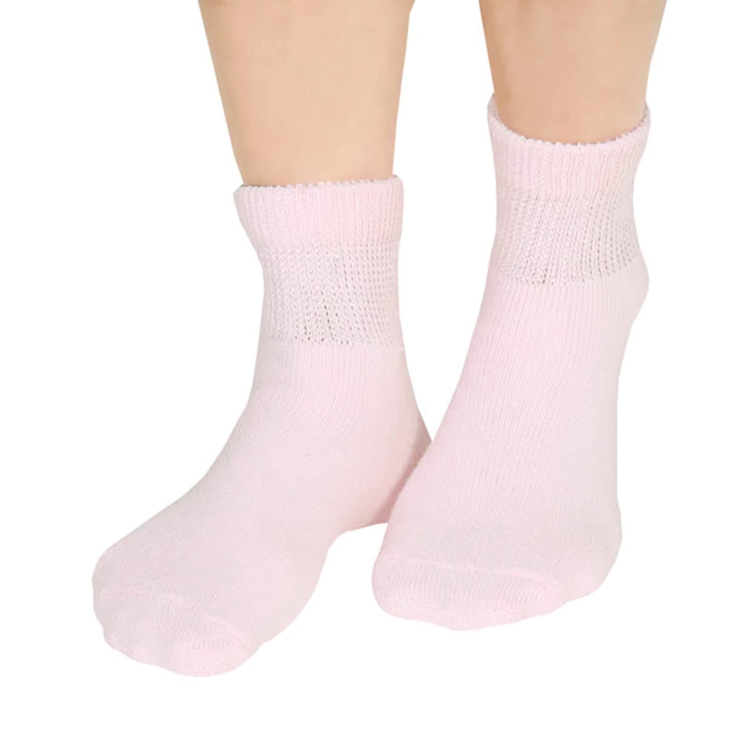 TZ Promise Women 6 Pairs Quarter Ankle Circulatory Diabetic Socks, Non Binding Top,Size 9-11