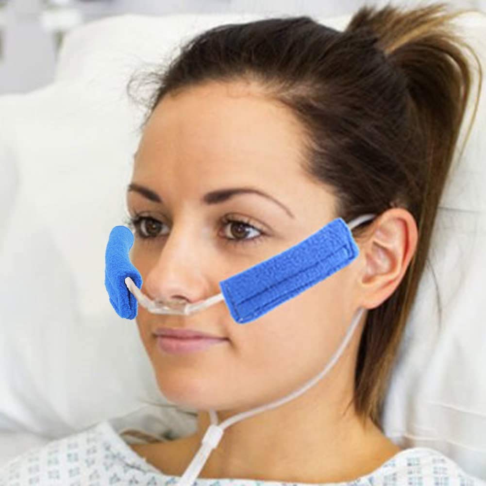 pinklilycare 1 Pair Soft Nasal Oxygen Covers for Oxygen Users to Protect Your Face from The Cannula Tube Prevent Indentations Ir