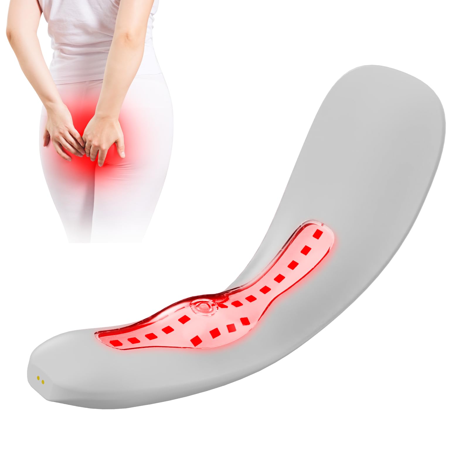 PUPCA Portable Hemorrhoids Treatment Device, Reusable Red Blue Light Therapy for Hemorrhoids, Swelling, Postpartum for Long Sitt