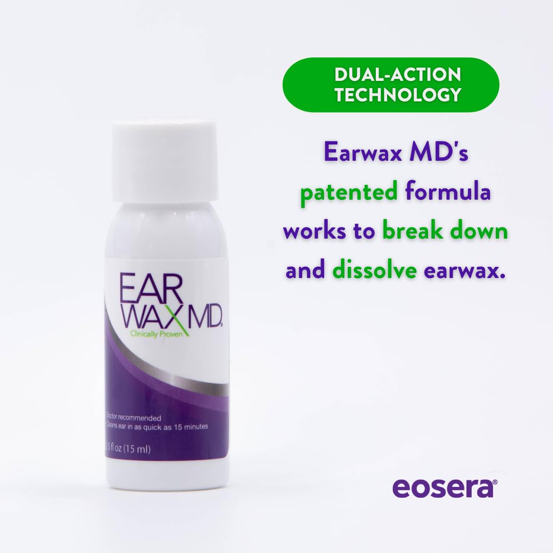 EOSERA Ear Wax MD - Fast-Acting Ear Wax Removal Drops | Breaks Down & Dissolves Wax in Just 1 Treatment | Clinically Proven | Ge