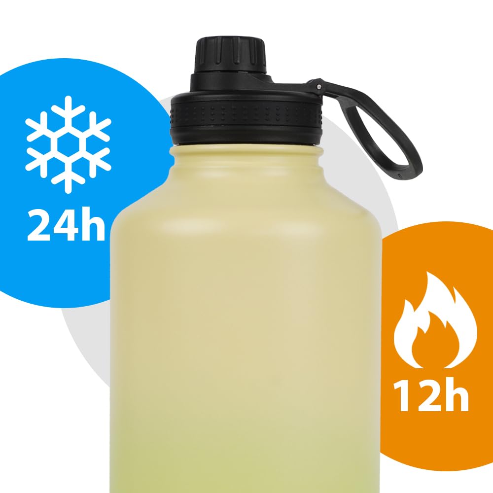SOLARA Insulated Water Bottle 2000ml, Hot Water Bottle, Thermosteel Water Bottle for Travel, Home, Office, School, Gym, Adults,