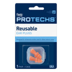 Flents Protechs Ear Plugs, 1 Pair of reusable Ear Plugs for Sleeping, Snoring, Loud Noise, Concerts, Construction, Studying & Tr