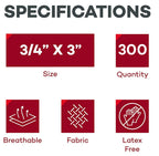 Dealmed Fabric Flexible Adhesive Bandages - 100 Count (3 Pack) Bandages with Non-Stick Pad, Latex Free, Wound Care for First Aid