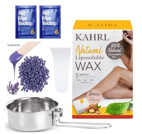 Kahrl Brazilian Face Wax Stripless Waxing With Hair Removal Wax Beans(100G) And Hair Removal Waxing Kit For Women Full Body Waxi