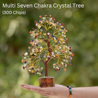7 Chakra Healing Crystal Tree of Life, Handmade Golden Wire Crystal Tree for Good Luck, Positive Energy, Wealth, Reiki Healing,