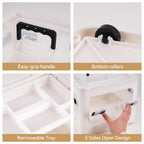 DOUKE 22qt Medicine Organizer Storage Box - Plastic First Aid Box Empty with Lid, Stackable Medical Container with Handle & Whee