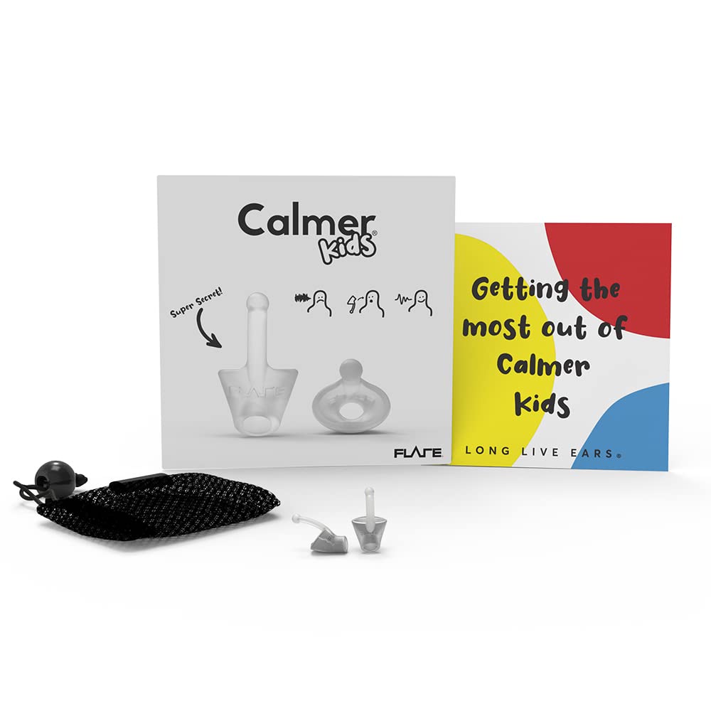 Flare Calmer Kids - Ear Plugs Alternative - Reduce Annoying Noises Without Blocking Sound - Soft Reusable Silicone - Translucent