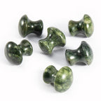 Windfulogo 2Pcs Mushroom Massage Stones Green Jade Stone Hot Rock for Eye Spa Massage 1.6 x 1.56 in(4x3.8cm)