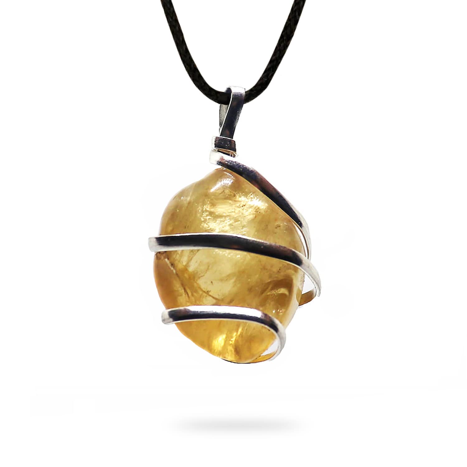 AYANA Citrine Gemstone Pendant Necklace | Natural Crystal Healing | Stone of Joy, Promotes happiness, Wealth, and Abundance | Ha