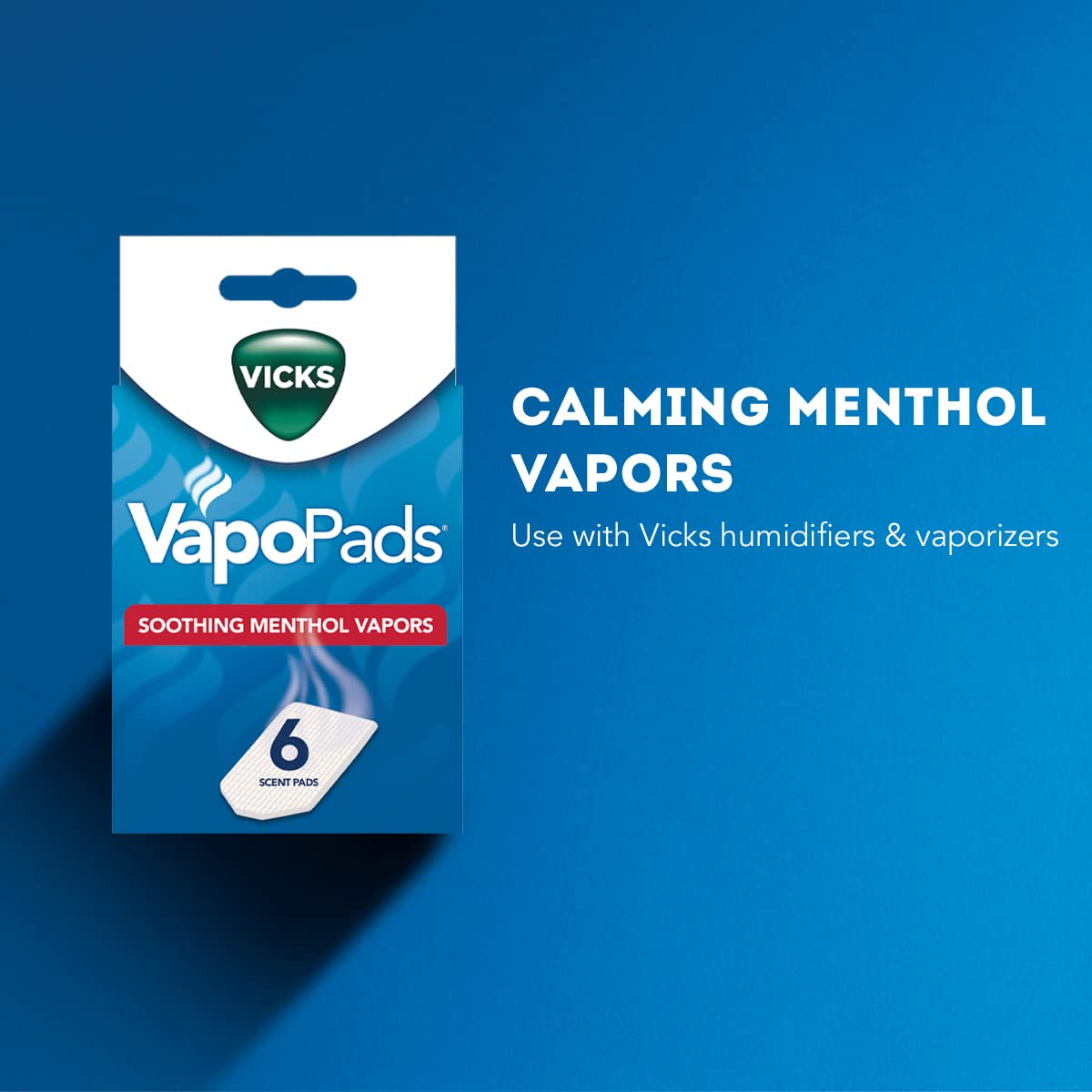 Vicks VapoPads, Soothing Menthol Vapors Replacement Pads, For Use in Vicks Humidifiers, Vaporizers and Steam Inhalers, 6 count