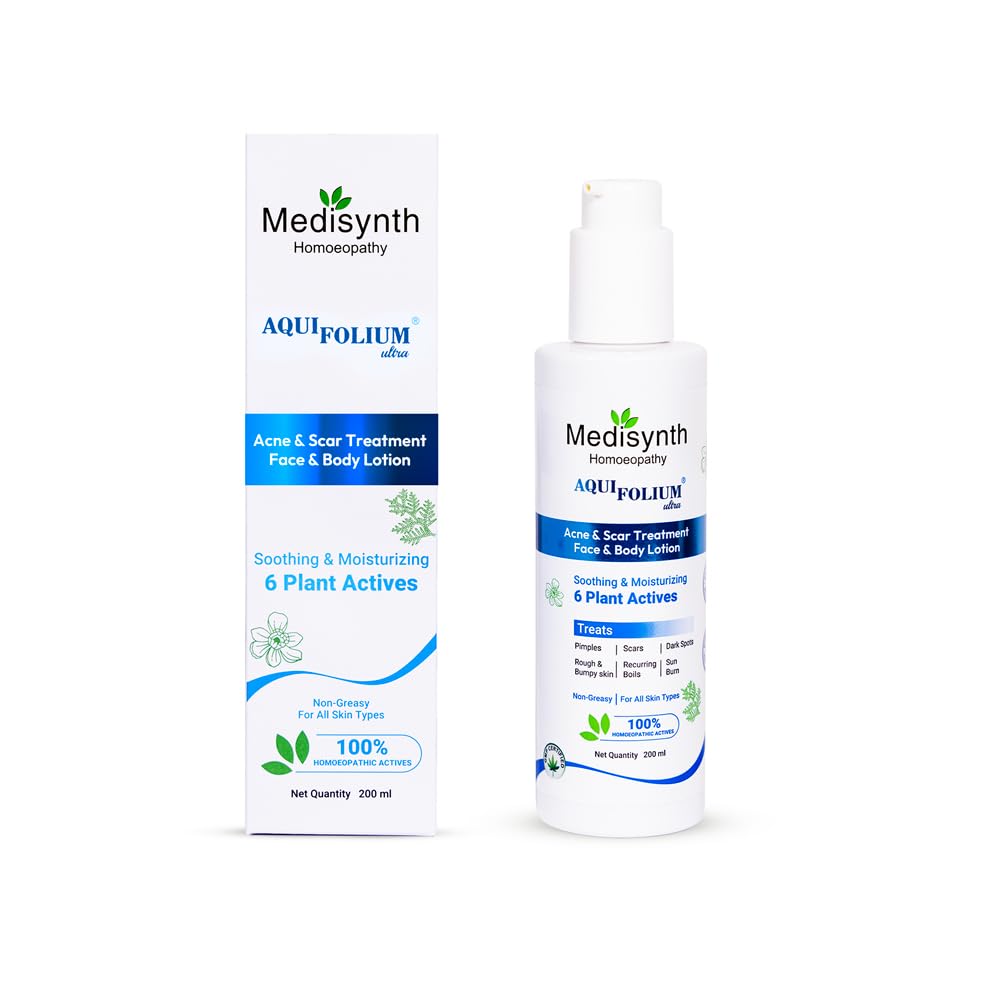 Medisynth Aquifolium Ultra Acne & Scar Treatment Face & Body Lotion | Batch No  40 | Expiry  Nov 2028