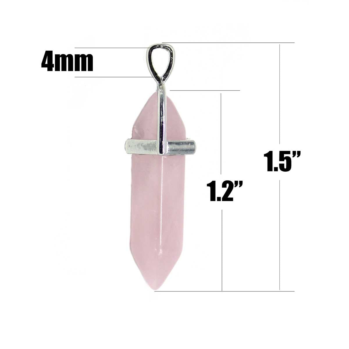 Rose Quartz Crystal 10 PCS Rose Quartz Point Hexagonal Healing Reiki Stone Pendant Bulk for Jewelry Making