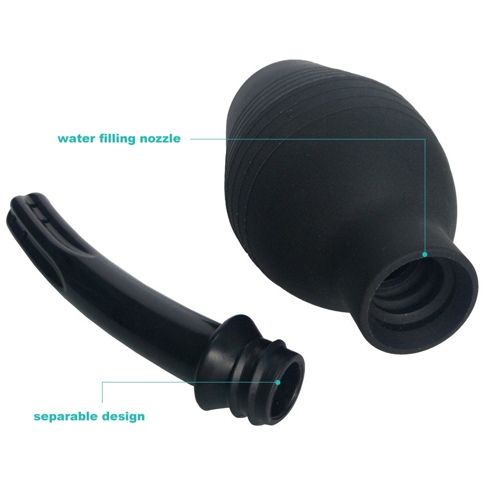 Abyclean Anal Douche Enema Bulb Vaginal Douche Enema Cleaner for Womens or Mans Health (310ml Black)