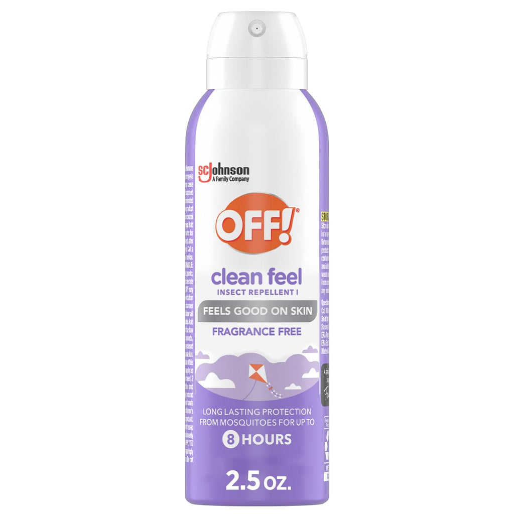 OFF! Clean Feel Travel Size Insect Repellent Aerosol, Fragrance-Free Bug Spray for Lasting Protection from Mosquitoes, 2.5 oz