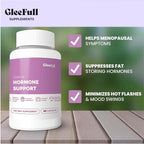 GleeFull Over 30 Hormone Support - Menopause Supplements for Women - Hormone Balance for Women - Hot Flash Relief - Menopause Su